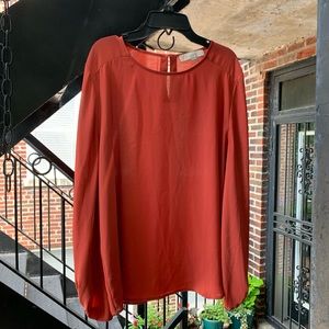 Loft Terracotta Chiffon Top size L
